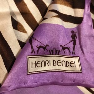 Henri Bendel Silk Scarf. Logo. Hand Rolled Edges. Like New. Fabulous!